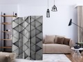 Parawan 3-częściowy - Szare trójkąty [Room Dividers]