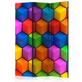 Parawan 3-częściowy - Tęczowa geometria [Room Dividers]