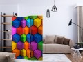 Parawan 3-częściowy - Tęczowa geometria [Room Dividers]