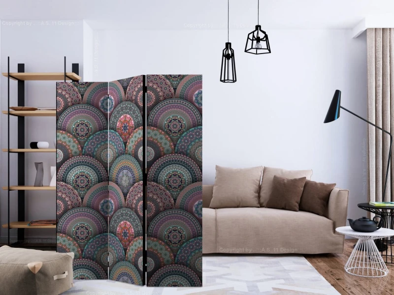 Parawan 3-częściowy - Orientalny kalejdoskop [Room Dividers]