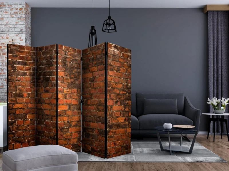 Parawan 5-częściowy - Stary mur II [Room Dividers]