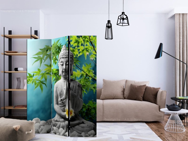 Parawan 3-częściowy - Budda: Piękno medytacji [Room Dividers]