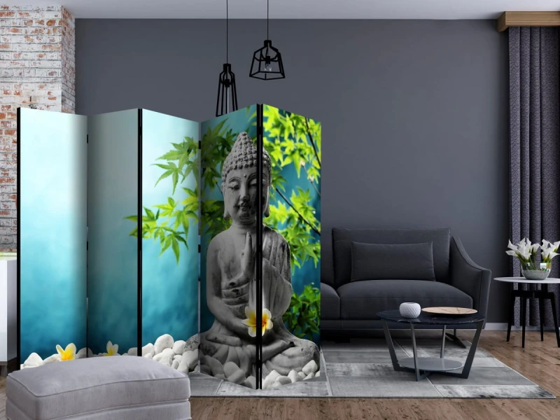 Parawan 5-częściowy - Budda: Piękno medytacji II [Room Dividers]