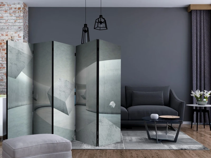 Parawan 5-częściowy - Geometria sześcianu II [Room Dividers]