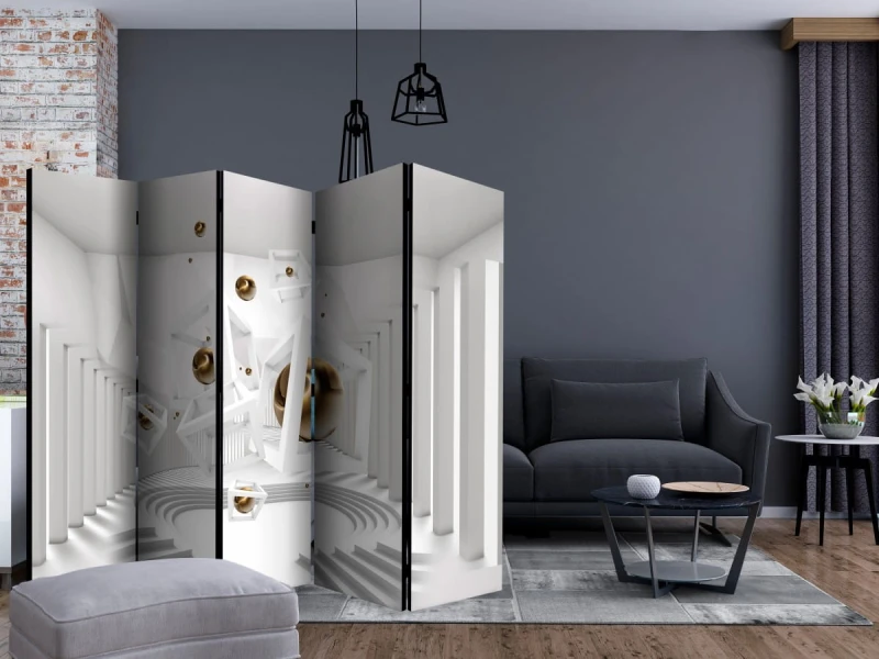 Parawan 5-częściowy - Geometryczny korytarz  II [Room Dividers]