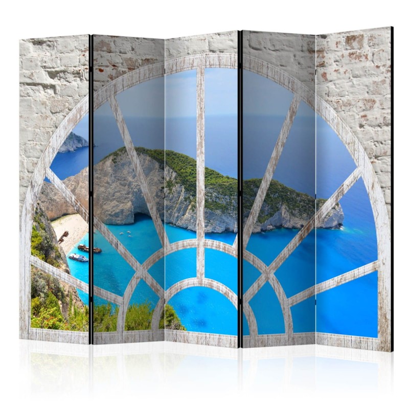 Parawan 5-częściowy - Spójrz na Wyspę Marzeń II [Room Dividers]