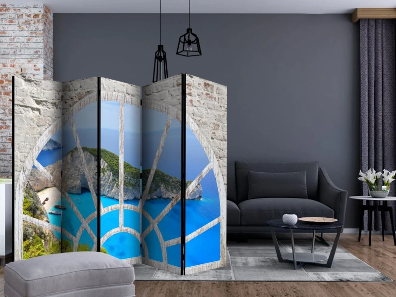 Parawan 5-częściowy - Spójrz na Wyspę Marzeń II [Room Dividers]