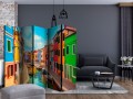 Parawan 5-częściowy - Kolorowy kanał w Burano II [Room Dividers]