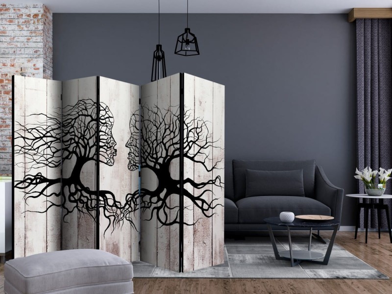 Parawan 5-częściowy - Pocałunek drzew II [Room Dividers]
