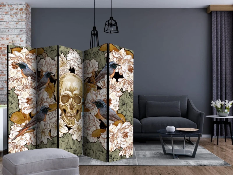 Parawan 5-częściowy - Pośród kwiatów II [Room Dividers]