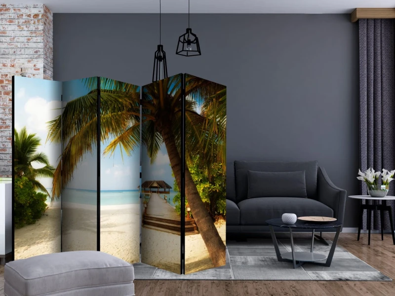 Parawan 5-częściowy - Rajska plaża II [Room Dividers]