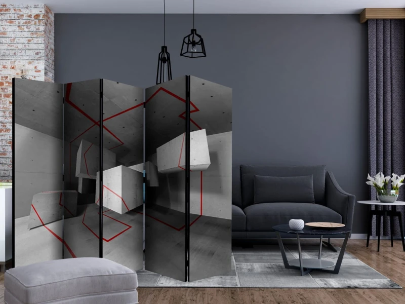 Parawan 5-częściowy - Czerwony szlak II [Room Dividers]
