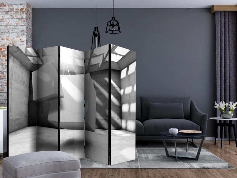 Parawan 5-częściowy - Taniec kwadratów II [Room Dividers]