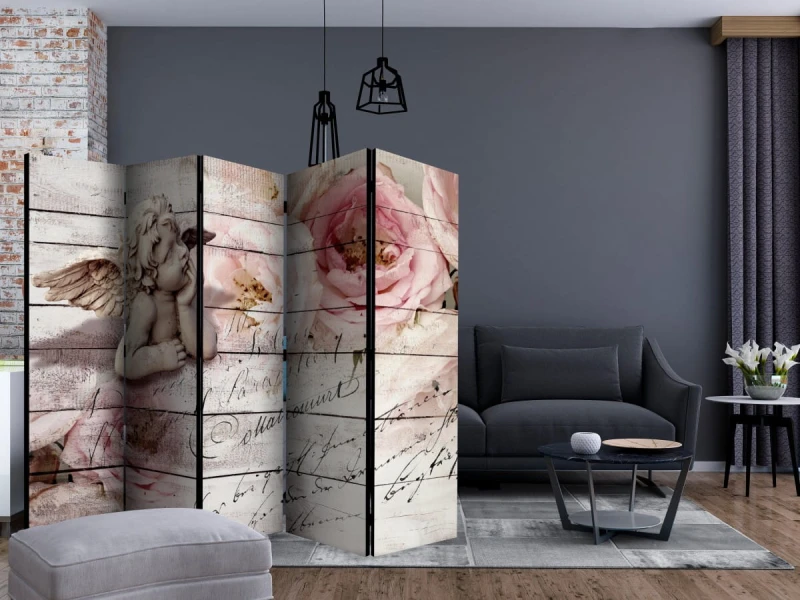 Parawan 5-częściowy - Anioł i spokój II [Room Dividers]