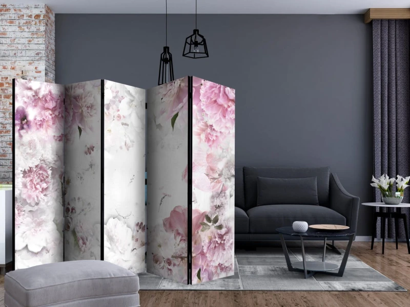 Parawan 5-częściowy - Tańczące piwonie II [Room Dividers]