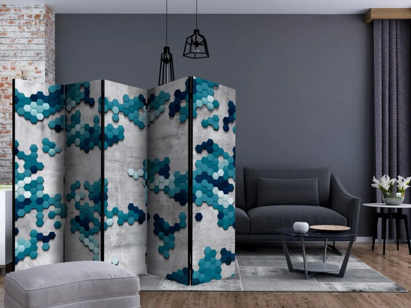 Parawan 5-częściowy - Morska układanka II [Room Dividers]