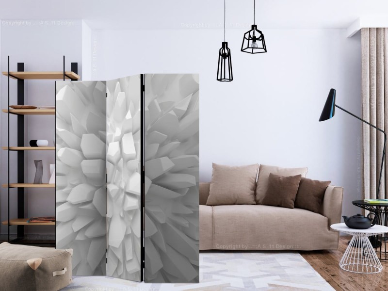Parawan 3-częściowy - Biała dalia [Room Dividers]