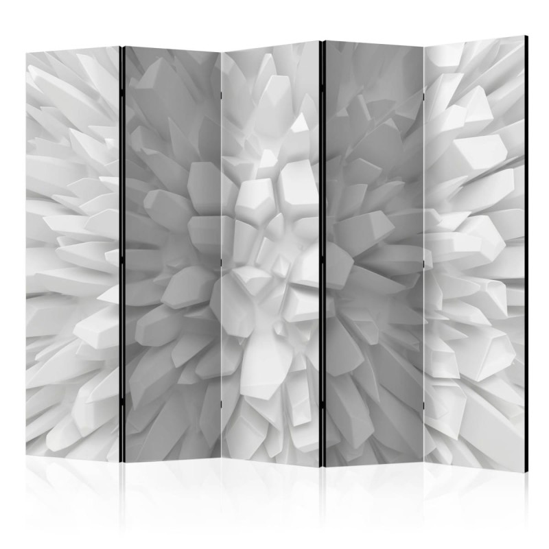 Parawan 5-częściowy - Biała dalia II [Room Dividers]