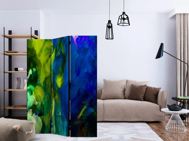Parawan 3-częściowy - Kolorowe płomienie II [Room Dividers]