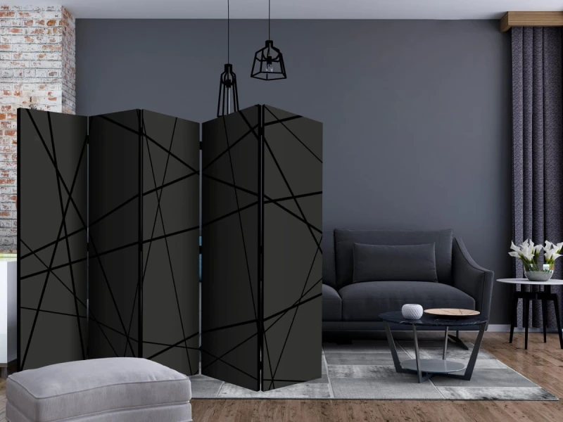 Parawan 5-częściowy - Ciemne skrzyżowanie II [Room Dividers]