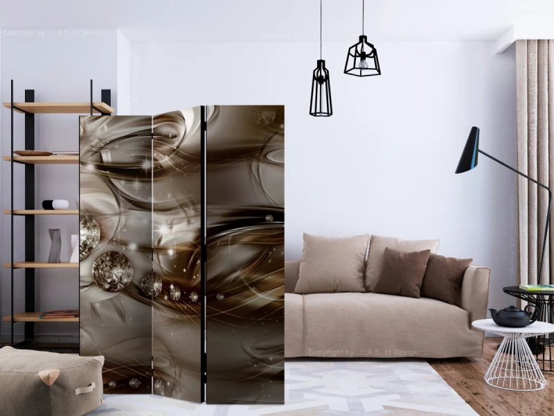 Parawan 3-częściowy - Szara rzeka [Room Dividers]