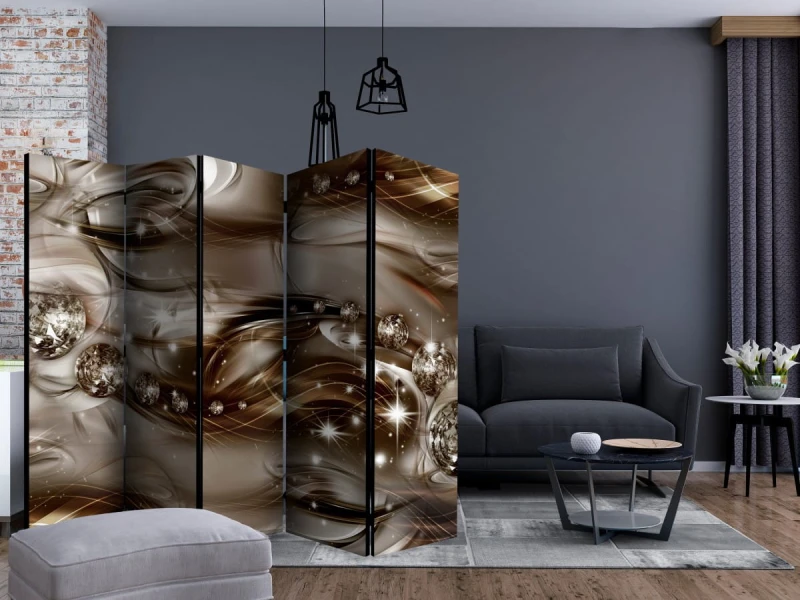 Parawan 5-częściowy - Szara rzeka II [Room Dividers]