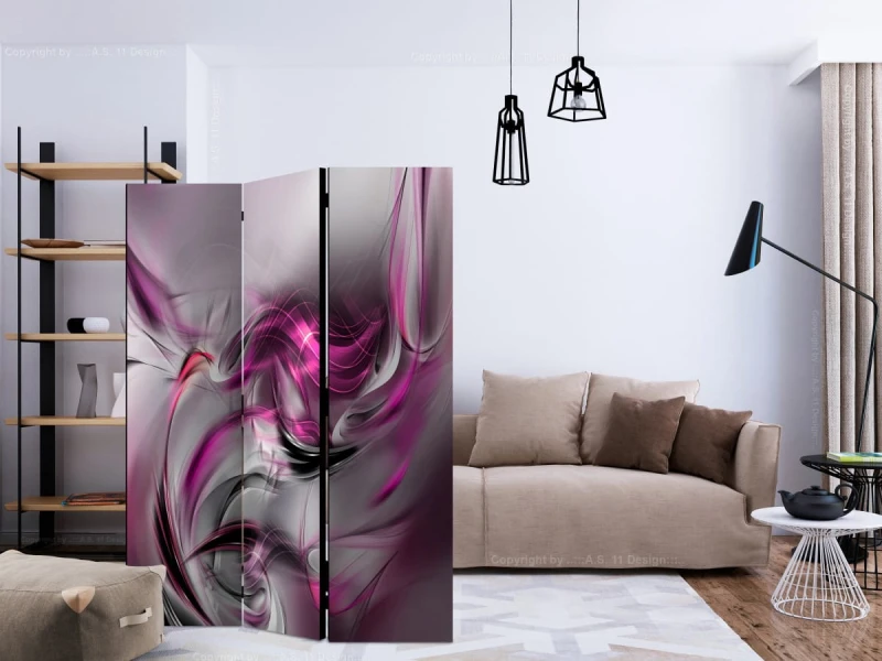 Parawan 3-częściowy - Różowe zawirowania II [Room Dividers]