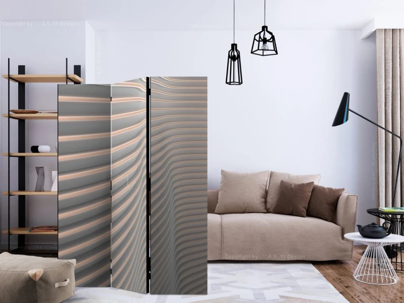 Parawan 3-częściowy - Odlotowe paski [Room Dividers]