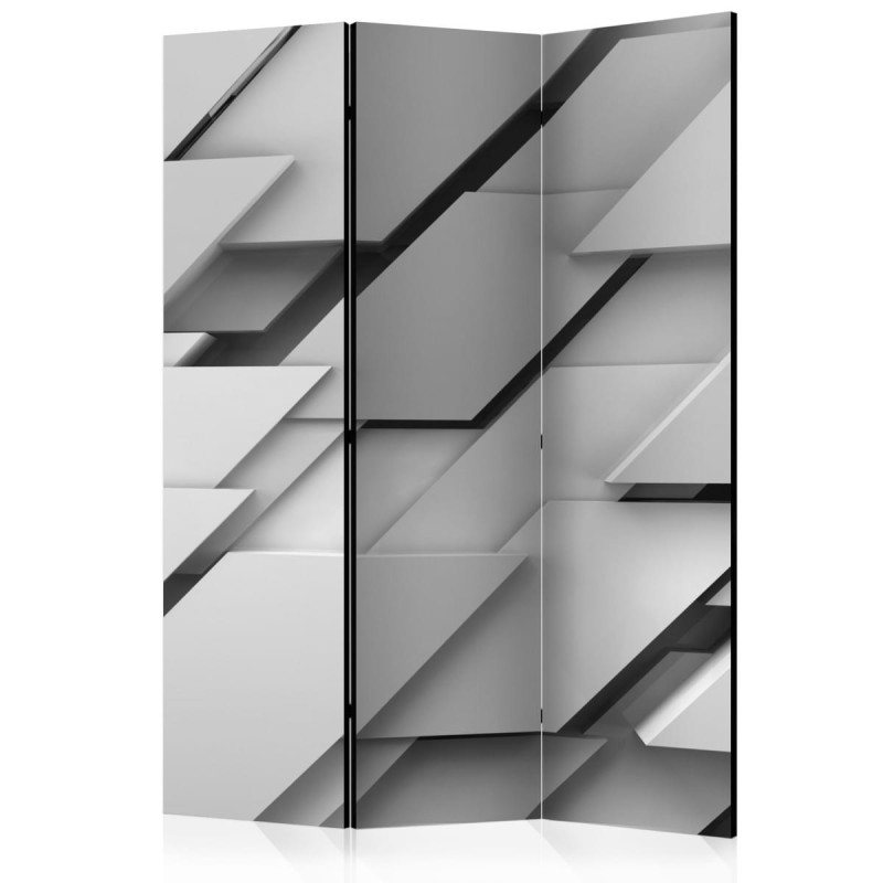Parawan 3-częściowy - Krawędź szarości [Room Dividers]