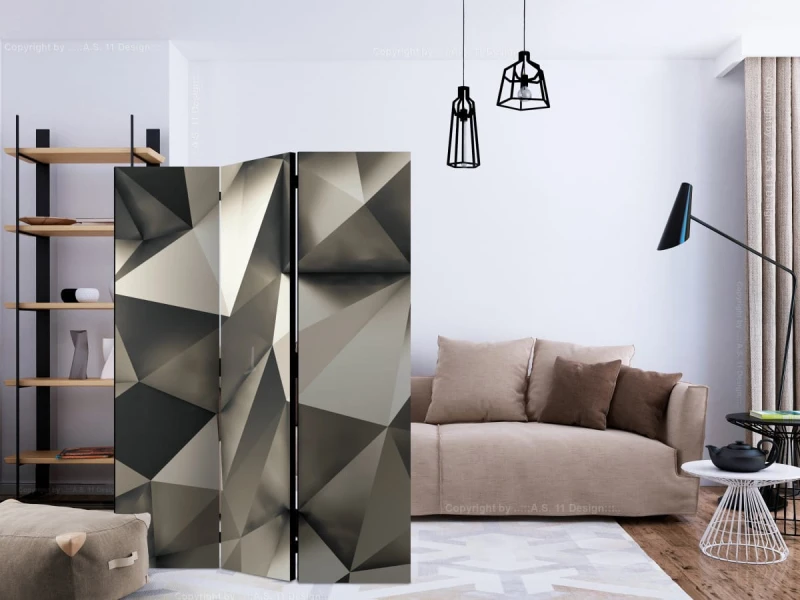 Parawan 3-częściowy - Kosmiczne srebro [Room Dividers]