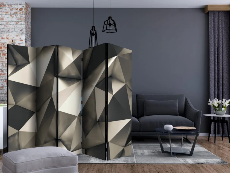 Parawan 5-częściowy - Kosmiczne srebro II [Room Dividers]