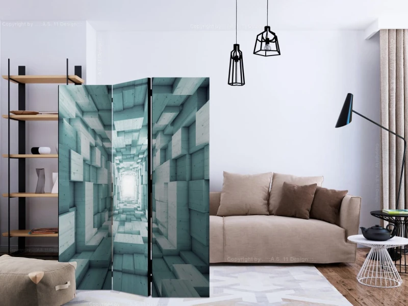 Parawan 3-częściowy - Prostokątny pochód II [Room Dividers]