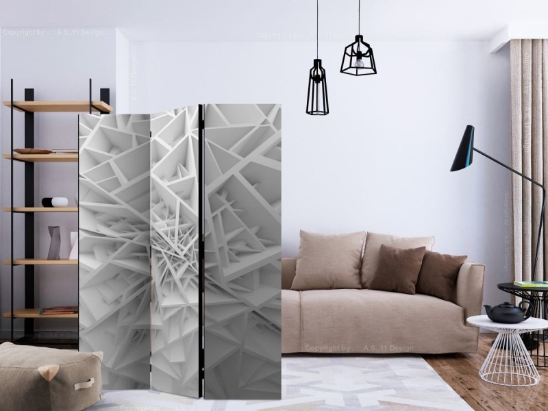 Parawan 3-częściowy - Biała pajęczyna [Room Dividers]