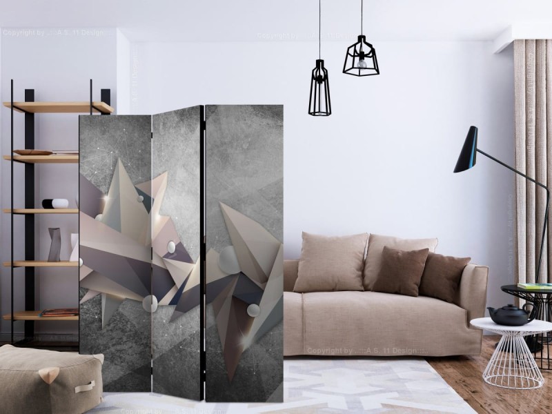 Parawan 3-częściowy - Geometryczny gwiazdozbiór [Room Dividers]