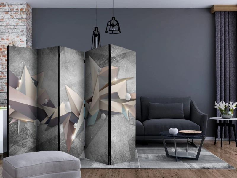 Parawan 5-częściowy - Geometryczny gwiazdozbiór II [Room Dividers]
