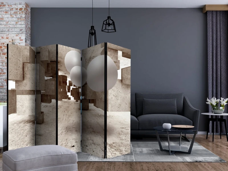 Parawan 5-częściowy - Betonowy labirynt II [Room Dividers]