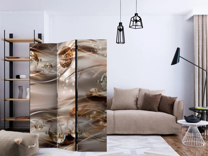 Parawan 3-częściowy - Bursztynowa konstelacja [Room Dividers]