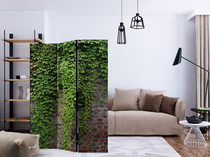 Parawan 3-częściowy - Cegły i bluszcz [Room Dividers]