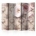 Parawan 5-częściowy - Romantyczny beż II [Room Dividers]