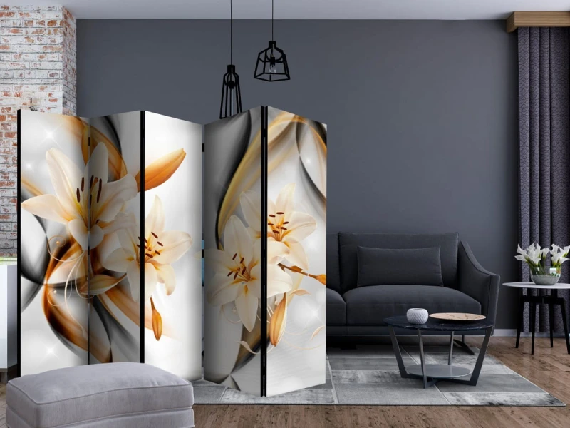 Parawan 5-częściowy - Niewinność lilii II [Room Dividers]
