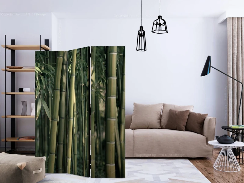 Parawan 3-częściowy - Bambusowa egzotyka [Room Dividers]