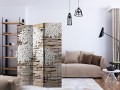 Parawan 3-częściowy - Kwiaty na kamieniu [Room Dividers]