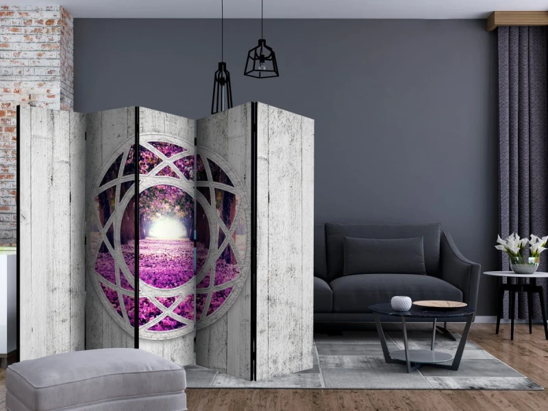 Parawan 5-częściowy - Fuksjowy pejzaż II [Room Dividers]