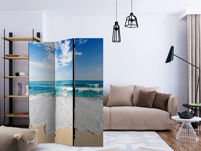 Parawan 3-częściowy - Fototapeta - Brzegiem morza [Room Dividers]