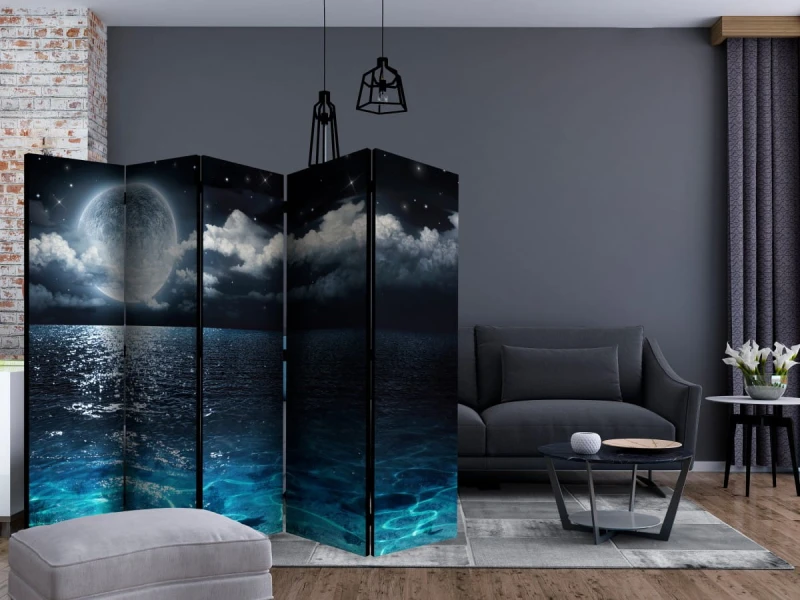 Parawan 5-częściowy - Niebieska laguna II [Room Dividers]