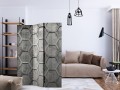 Parawan 3-częściowy - Platynowe sześciany [Room Dividers]