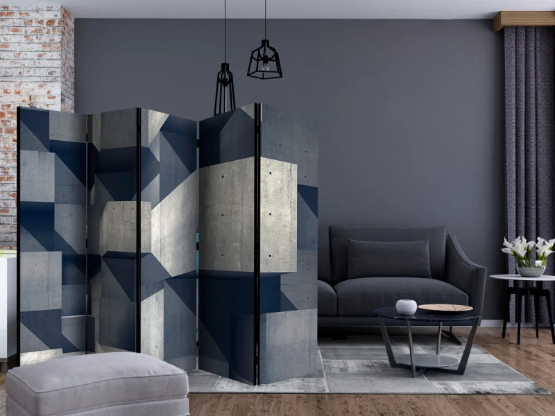 Parawan 5-częściowy - Betonowe miasto II [Room Dividers]