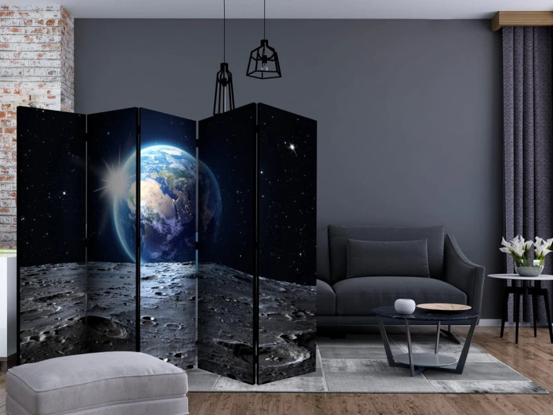 Parawan 5-częściowy - Widok na Niebieską Planetę II [Room Dividers]
