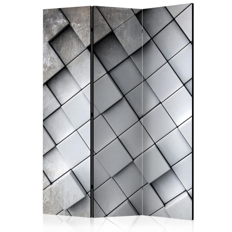 Parawan 3-częściowy - Szare tło 3D [Room Dividers]