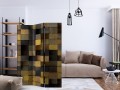 Parawan 3-częściowy - Drewniane kostki [Room Dividers]
